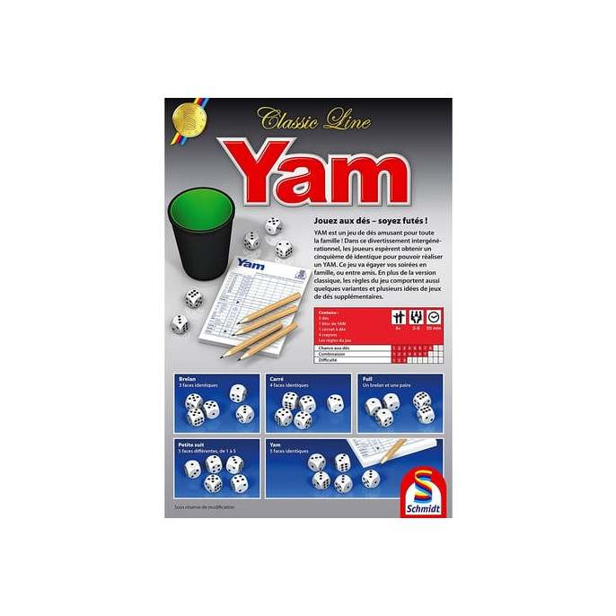 Yam : Boite de jeu Schmidt