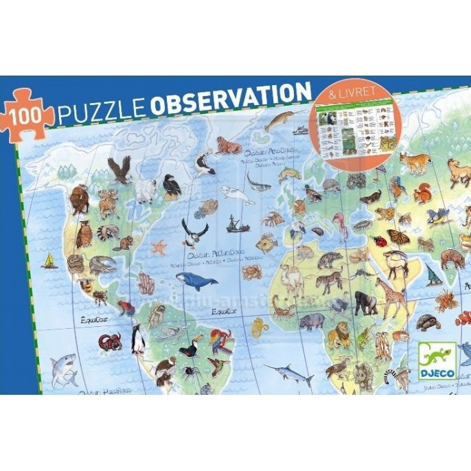 Puzzle : 100 pièces - Animaux et son Livret