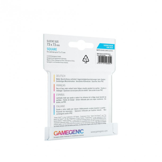 Protège Cartes : 71x71mm - Dos Mat - Gamegenic