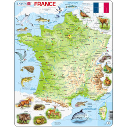 Puzzle : 60 pièces -Puzzle Cadre - Carte de la France