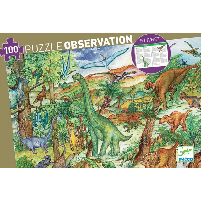 Puzzle : 100 pièces - Dinosaures et son Livret