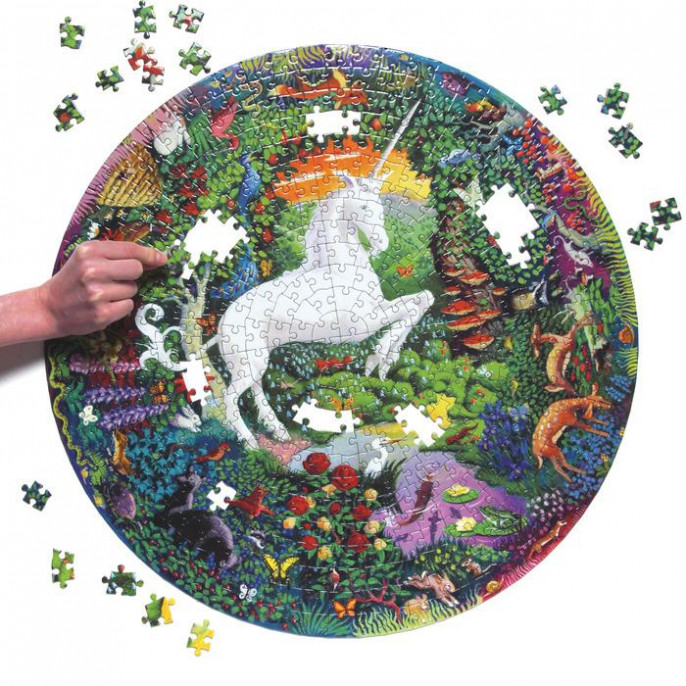 Puzzle : 500 pièces rond - Unicorn Garden