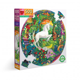 Puzzle : 500 pièces rond - Unicorn Garden