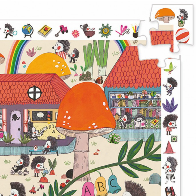 Puzzle : 35 pièces - L'école des hérissons