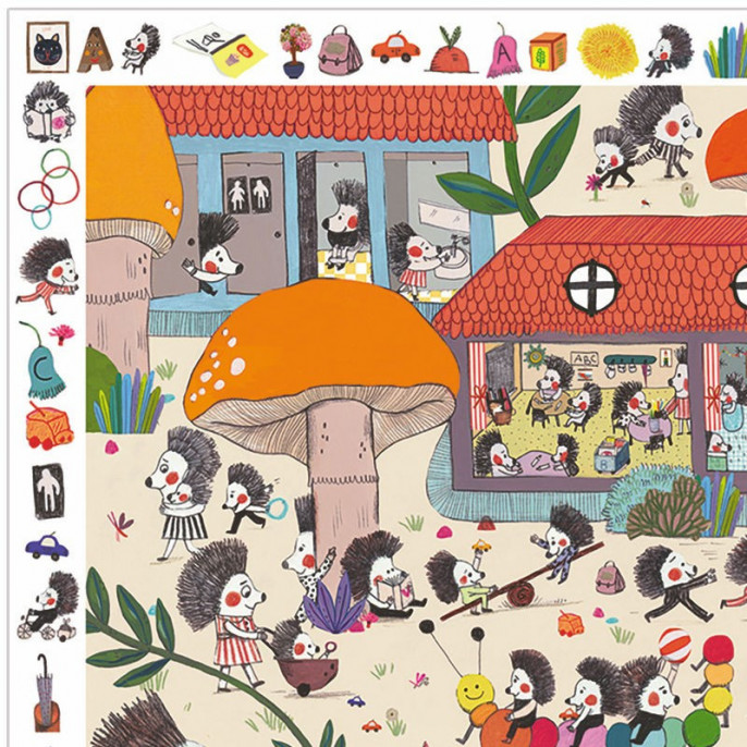 Puzzle : 35 pièces - L'école des hérissons