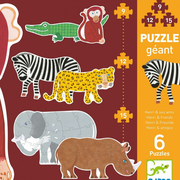 Puzzle Géant : 9-12-15 pièces - Henry et ses amis