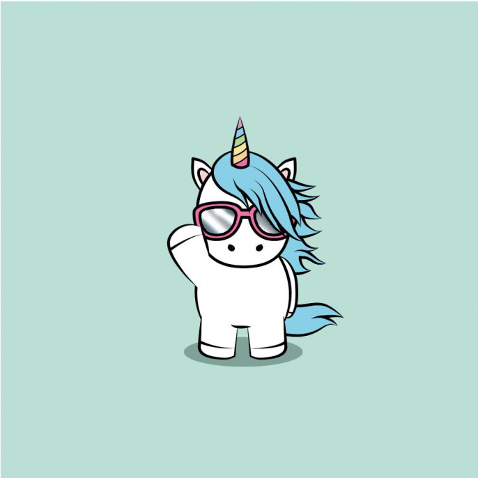 Piste de dés en néoprène - Small Hello Unicorn