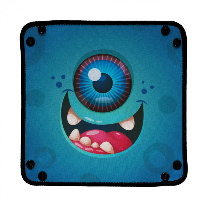 Piste de dés en néoprène - Happy Cyclope Blue Monster