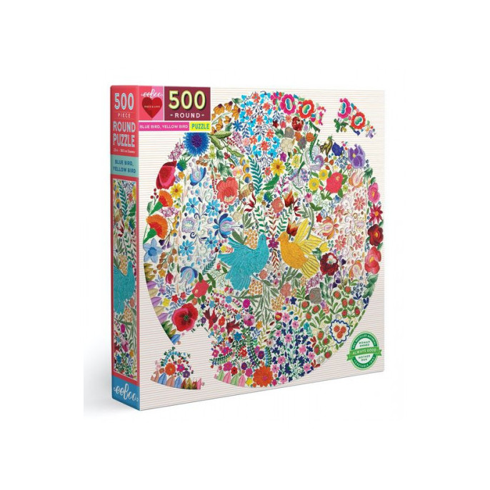 Puzzle : 500 pièces rond - Blue Bird Yellow Bird