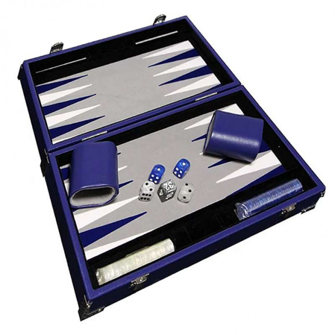 Backgammon Prestige 30 cm Bleu