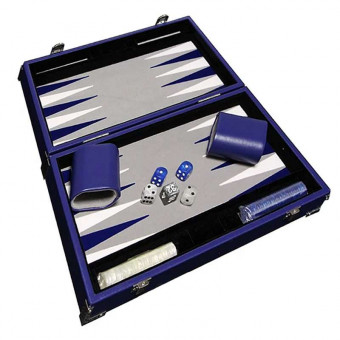 Backgammon Prestige 30 cm Bleu