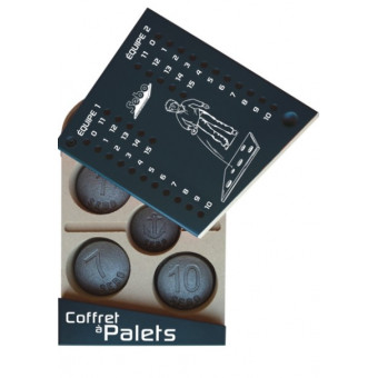 Coffret à palets + Jeu de palets en fonte