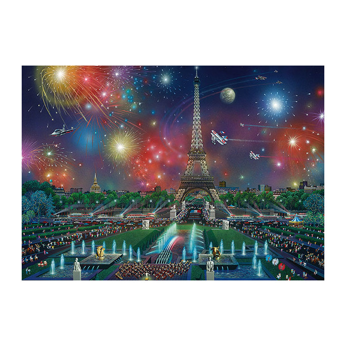 Puzzle 1000 pièces : Feu d’artifice sur la tour Eiffel
