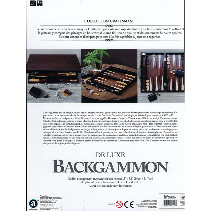 Backgammon en Bois 38x45cm