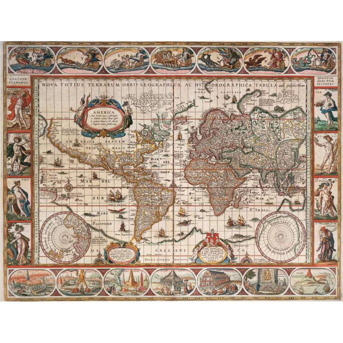 Puzzle : 2000 pièces - Planisphère de 1650