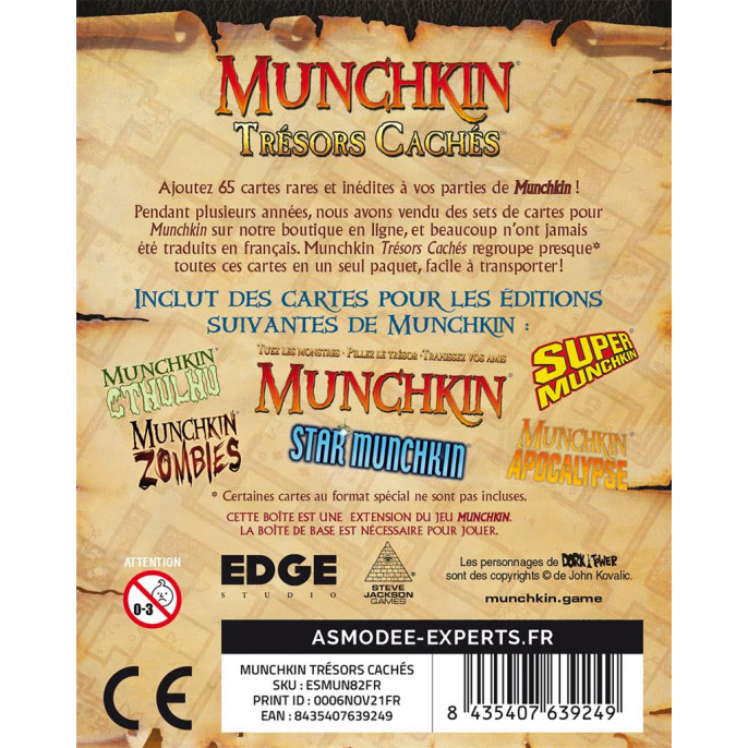 Acheter Munchkin : Trésors Cachés - Edge - Jeux de société - Le