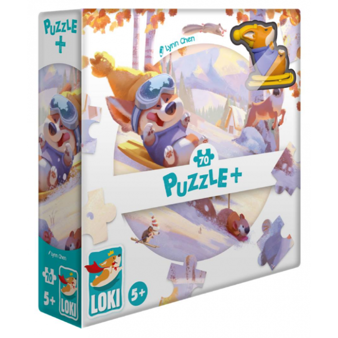 Puzzle : 70 pièces - Loki fait de la luge
