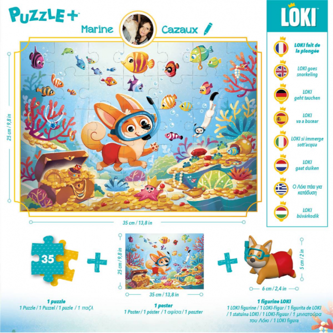 Puzzle : 35 pièces - Loki fait de la plongée