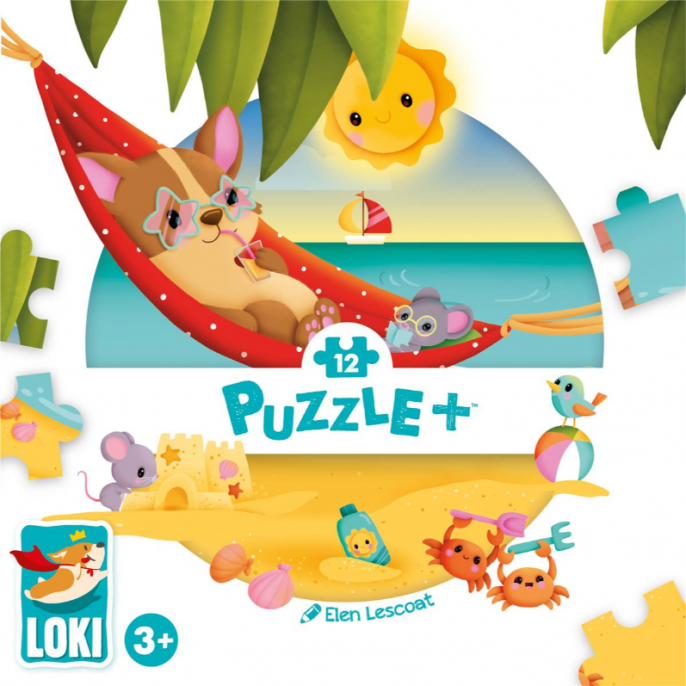 Puzzle : 12 pièces - Loki à la plage