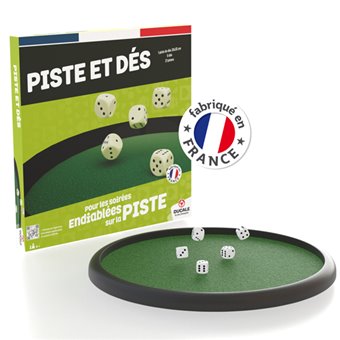 Piste de dés 33 cm - 5 Dés de Yam's - 21 jetons