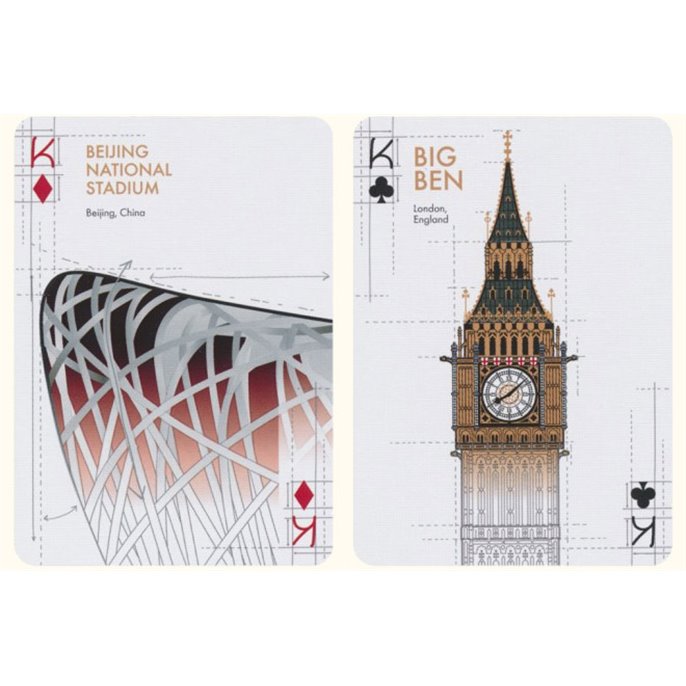 54 cartes Bicycle : Architectural Wonders