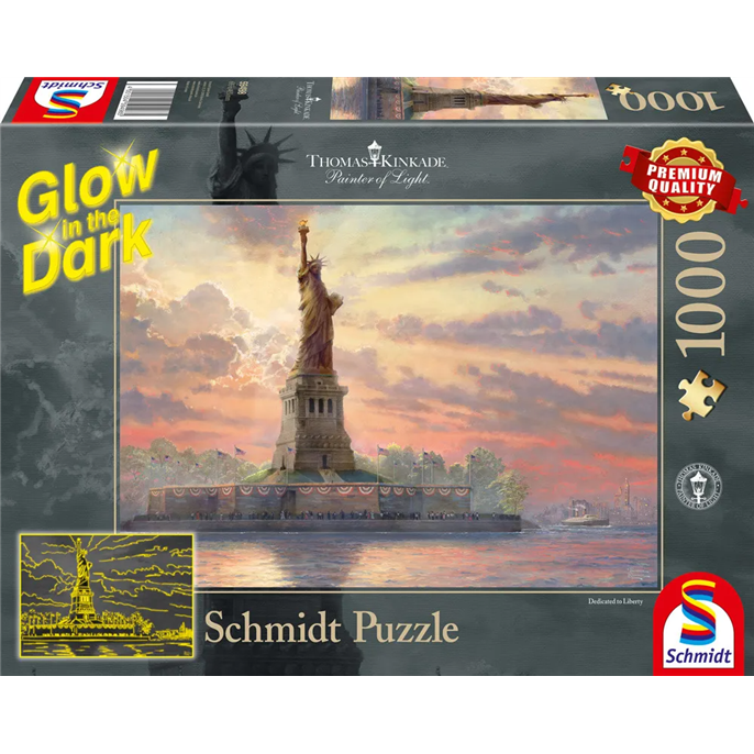 Puzzle : 1000 pièces - La Statue de la Liberté au Crépuscule - Phosphorescent