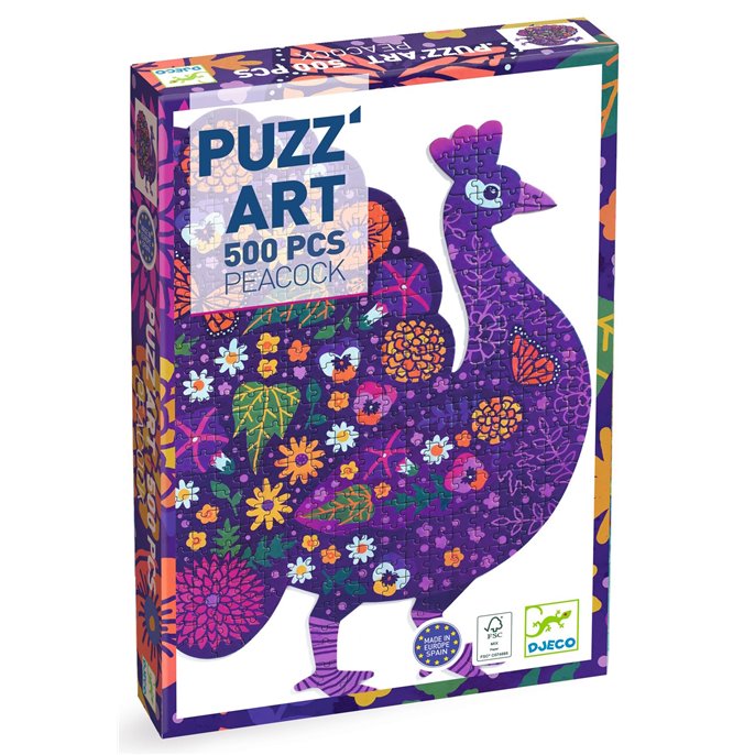 Acheter Puzzle : 500 pièces - Paon - Djeco - Jeux de société - Le