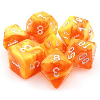 Set de dés de Jeu de Rôle : Jaune & Orange