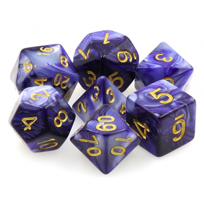 Set de dés de Jeu de Rôle : Violet & Blanc