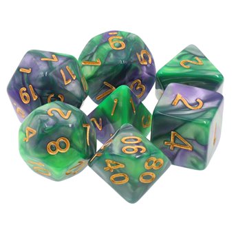 Set de dés de Jeu de Rôle : Vert & Violet