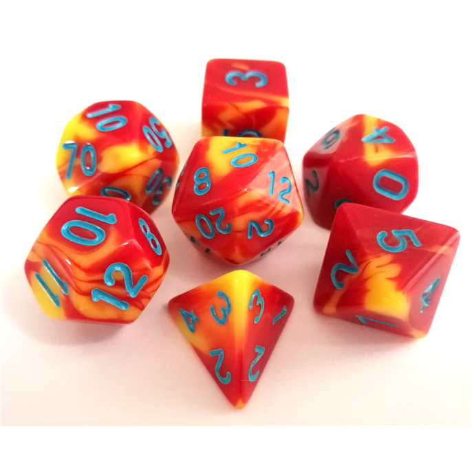 Set de dés de Jeu de Rôle : Rouge & Jaune