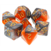 Set de dés de Jeu de Rôle : Argenté & Orange