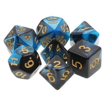 Set de dés de Jeu de Rôle : Bleu & Noir