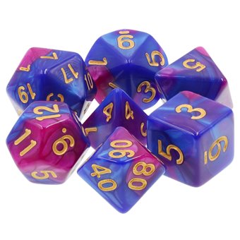 Set de dés de Jeu de Rôle : Violet & Bleu