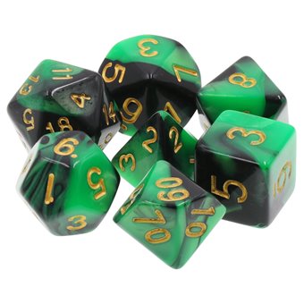 Set de dés de Jeu de Rôle : Vert & Noir