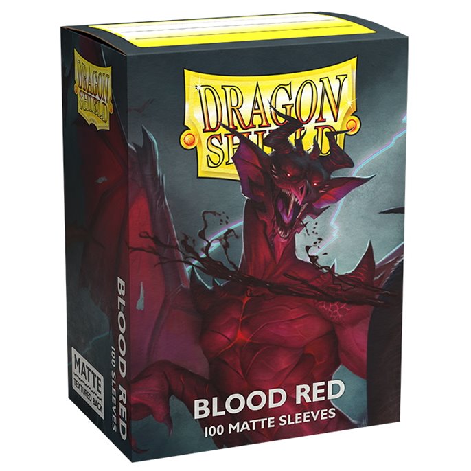 Protège-cartes : 63x88mm Matte Blood Red Dragon Shield - Lot de 100