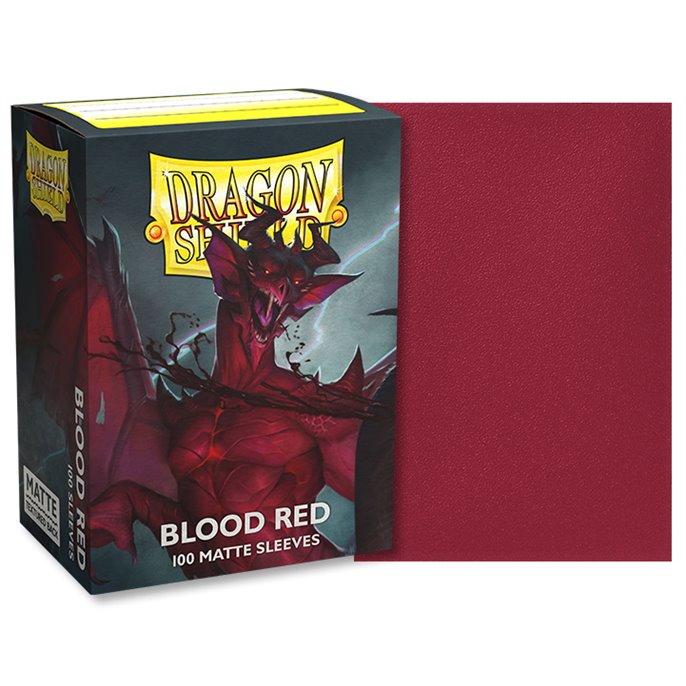 Protège-cartes : 63x88mm Matte Blood Red Dragon Shield - Lot de 100