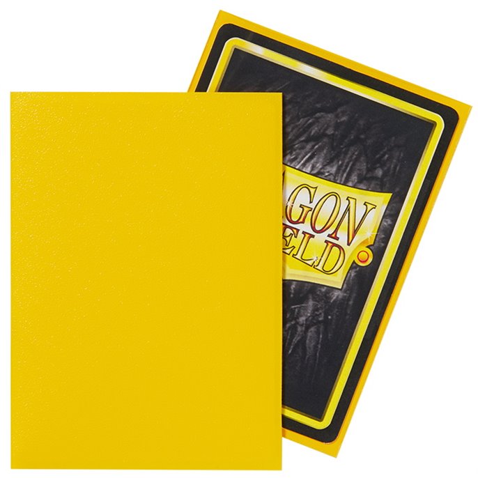 Protège-cartes : 63x88mm Matte Jaune Dragon Shield - Lot de 100