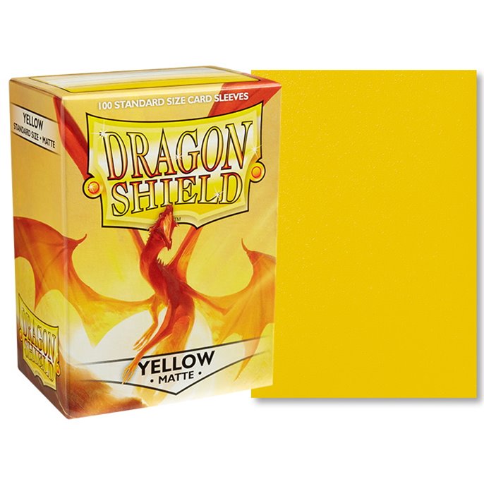 Protège-cartes : 63x88mm Matte Jaune Dragon Shield - Lot de 100