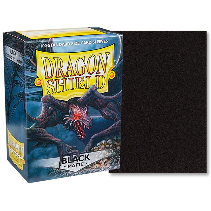 Protège-cartes : 63x88mm Matte Noir Dragon Shield - Lot de 100