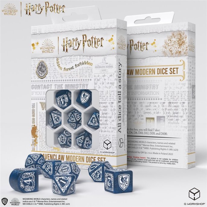 Set de dés modernes Harry Potter Serdaigle Bleu