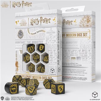 Set de dés modernes Harry Potter Poufsouffle Noir