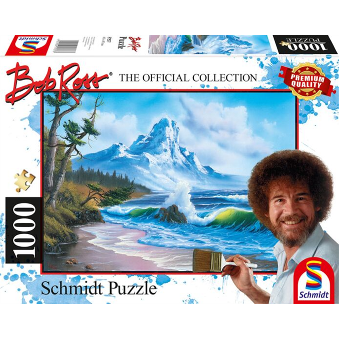 Puzzle : 1000 pièces - Montagne au bord de la mer - Bob Ross