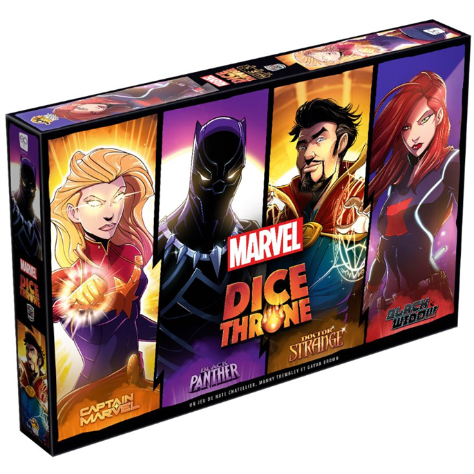 Dice Throne Marvel : Captain Marvel, Black Panther, Doctor Strange, Black Widow