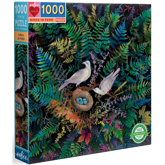 Puzzle Birds in Fern 1000 pièces - Boîte esquintée
