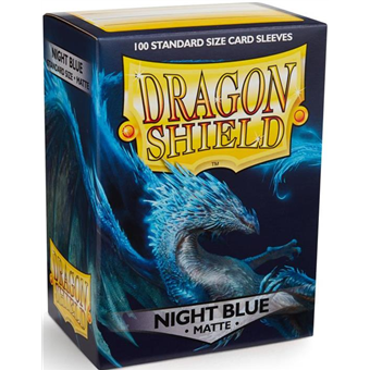Protège-cartes : 63x88mm Matte Bleu Nuit Dragon Shield - Lot de 100