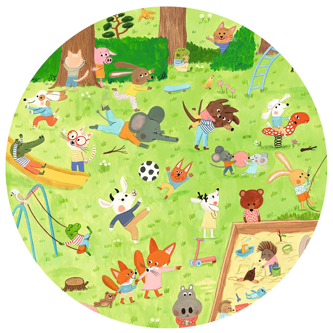 Puzzle : 35 pièces - Le square des petits amis