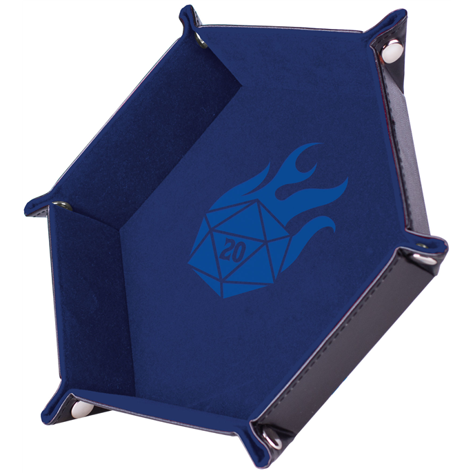 Piste de dés : 19cm - Critical Blue - Cuir et velours
