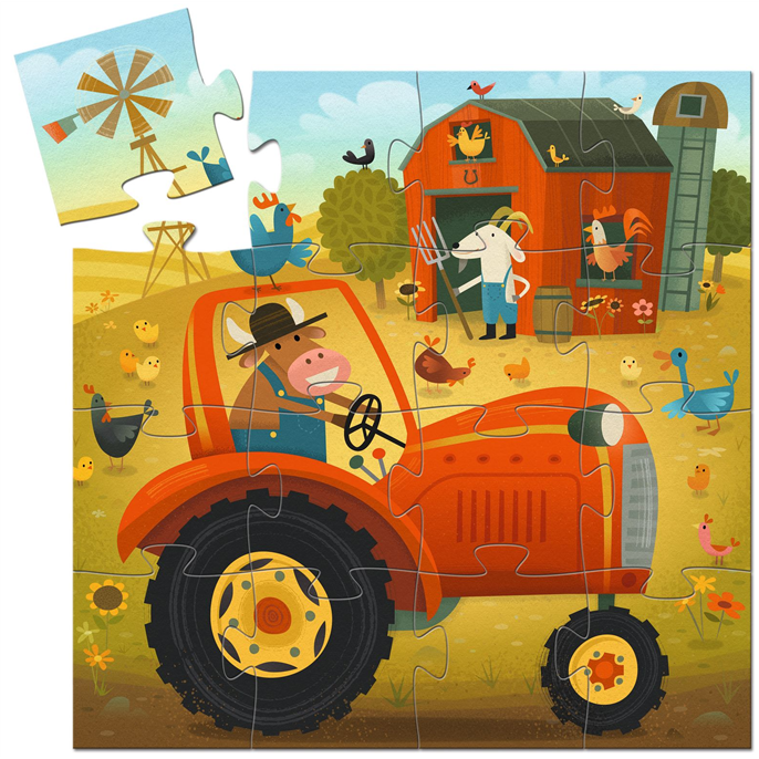 Puzzle : 16 pièces - Tracteur