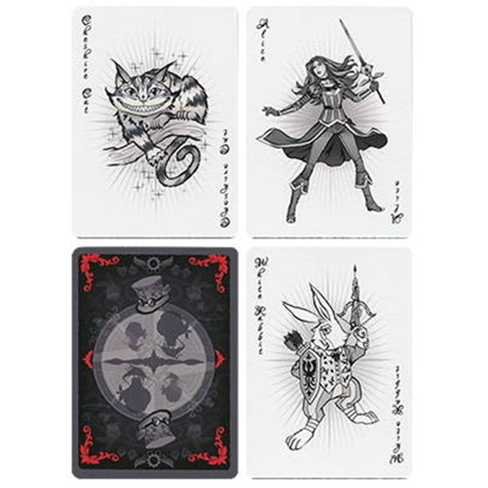 54 Cartes Bicycle : Alice of Wonderland : Argent